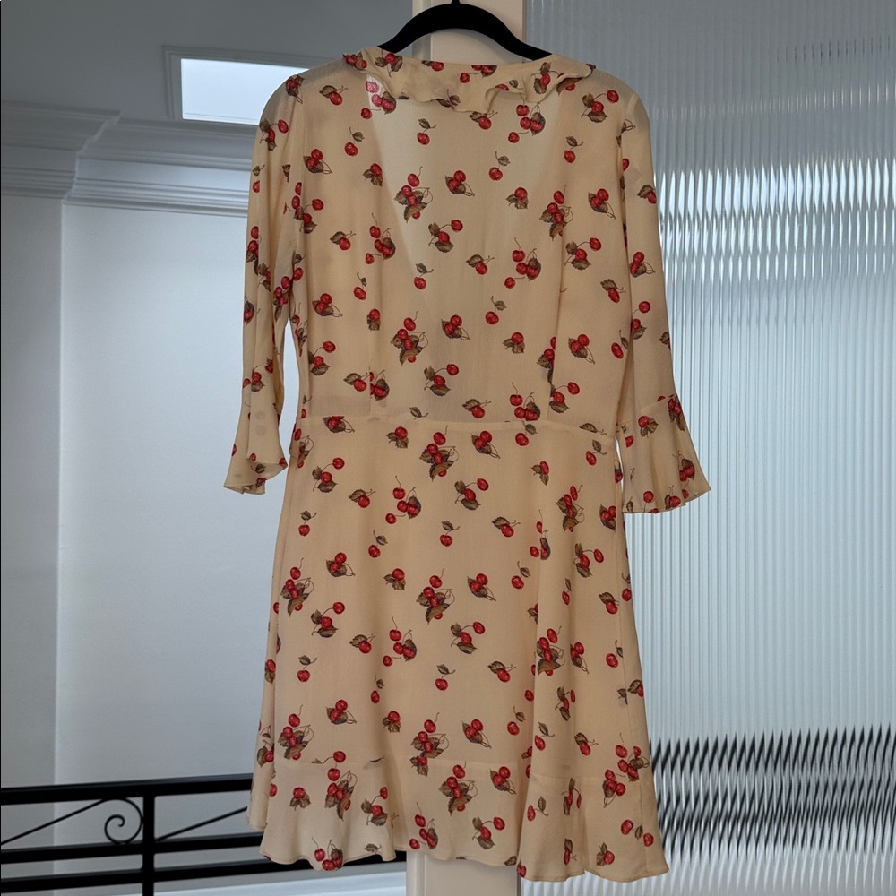 For Love And Lemons Cherry Print Mini Dress - Cream and Red - Picture 3 of 4